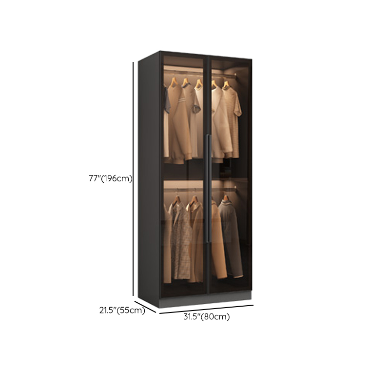 Ink-Colored Manufactured Wood Detached Wardrobe Closet with Soft Close Drawer, Door, Interior Shelves, and Clothing Rod - image 10