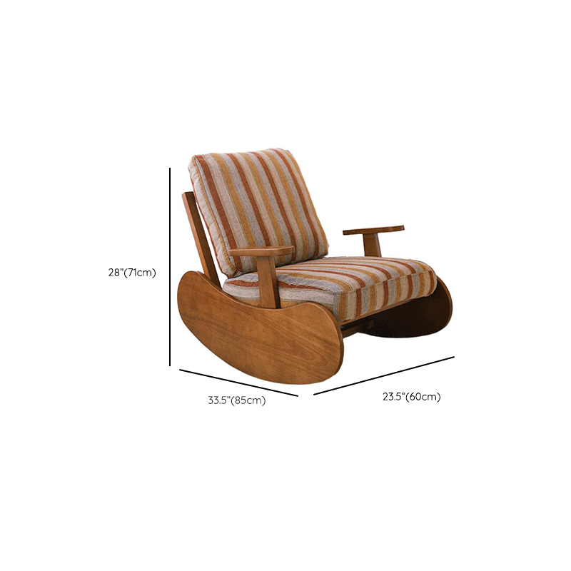 Black/Jade Green/Ivory Art Deco Upholstered Rocking Armchair with Recessed Arm - image 19