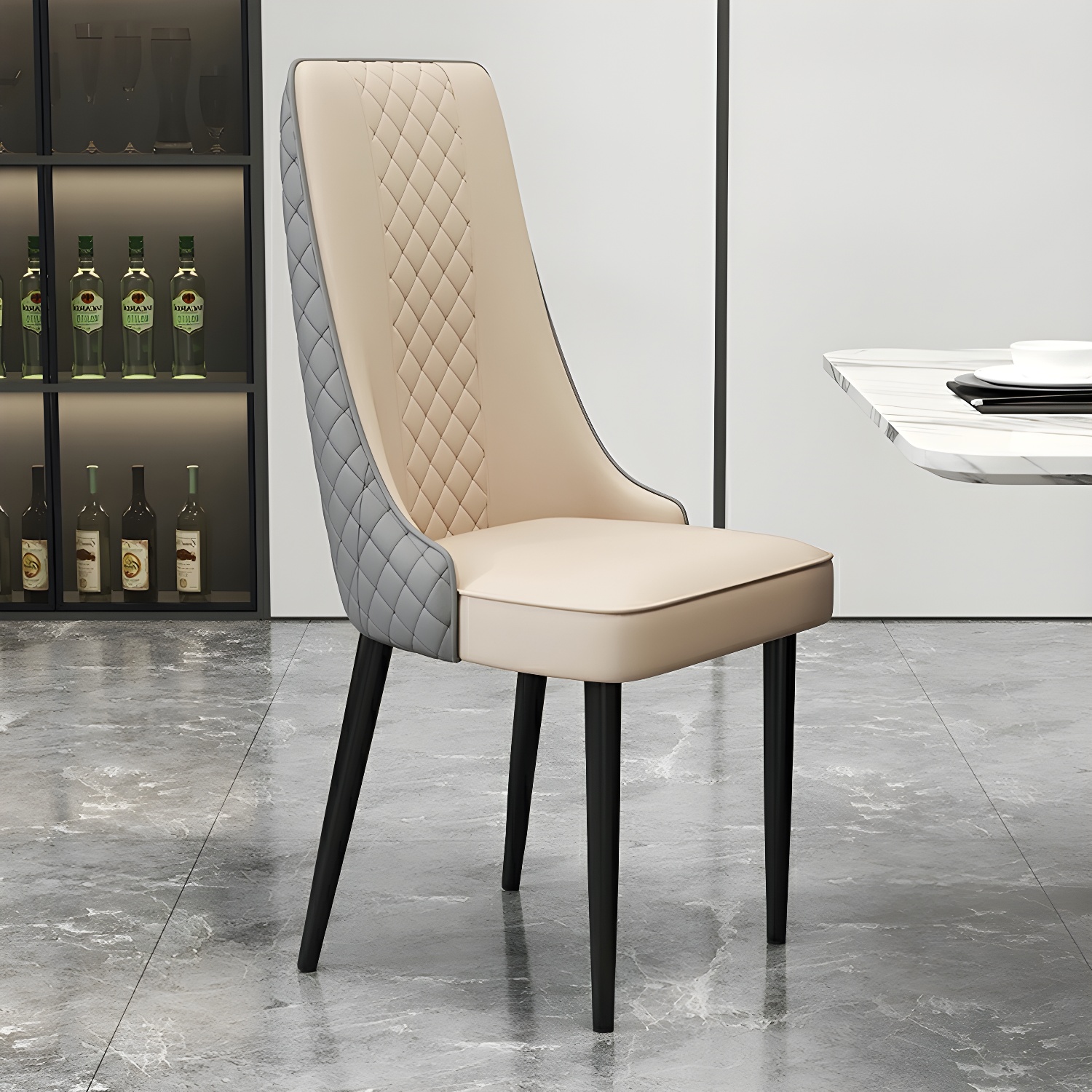 Comfortable and Stylish Faux Leather High Back Upholstered Chair for Kitchen and Dining - image 6