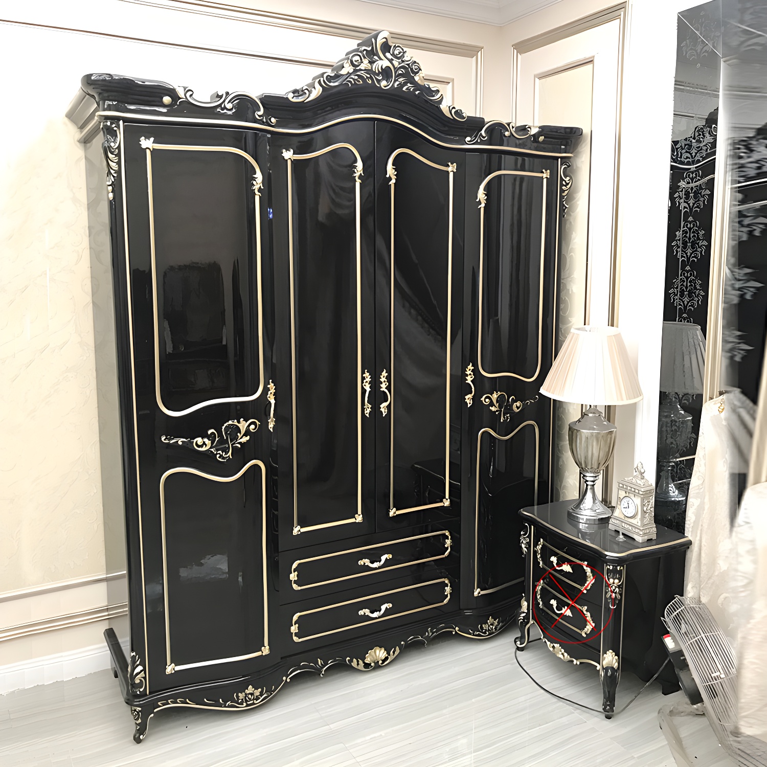 French Country Wardrobe Armoire Wood Wardrobe Cabinet for Bedroom