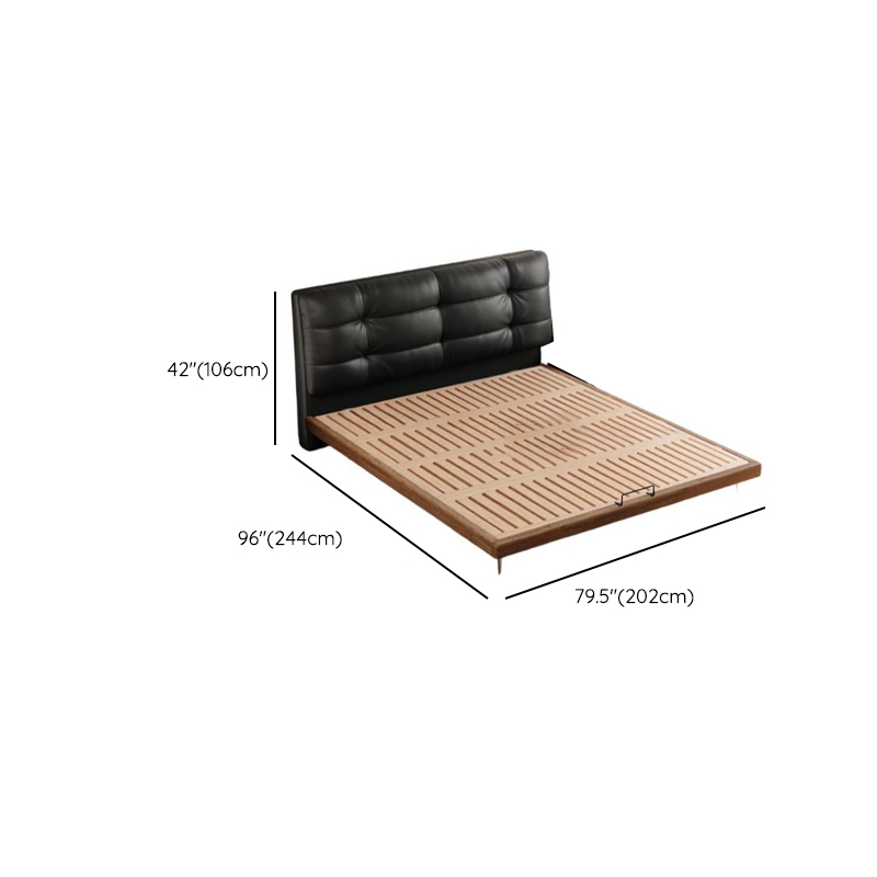 Solid Color Platform Bed with Natural Wood Frame and Button-tufted Design for Living Room - image 14