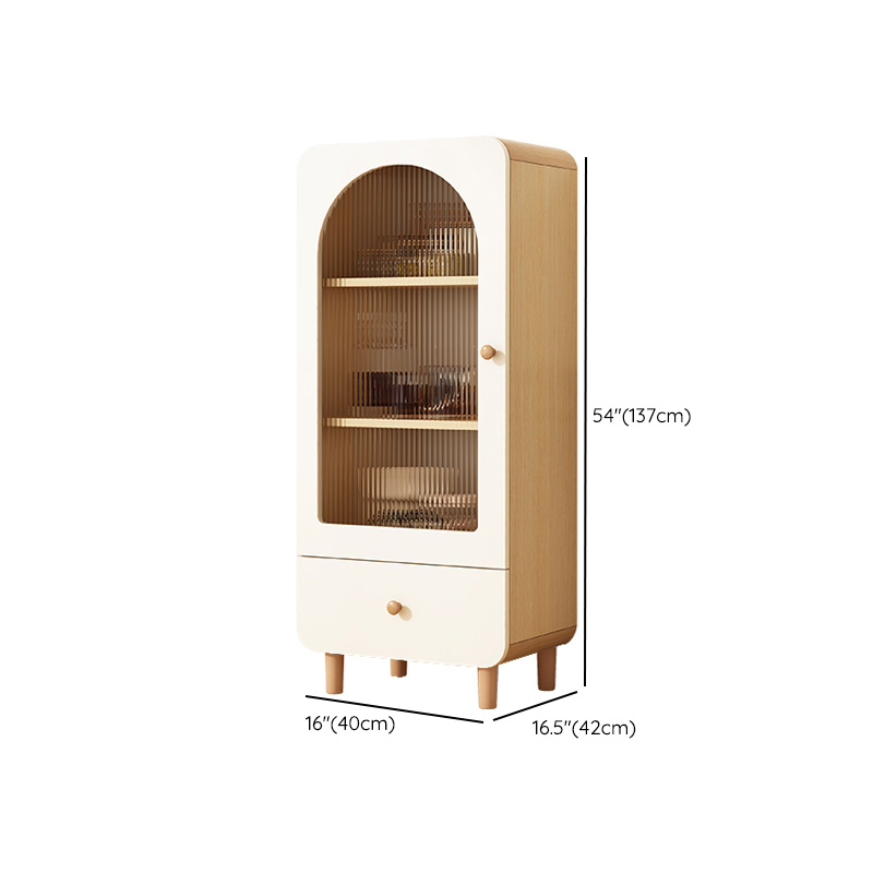 Modern White Lumber Narrow Sideboard with Single Drawer, 4 Shelves/Three Internal Shelves/Two Internal Shelves, Glass-panel Door - image 29