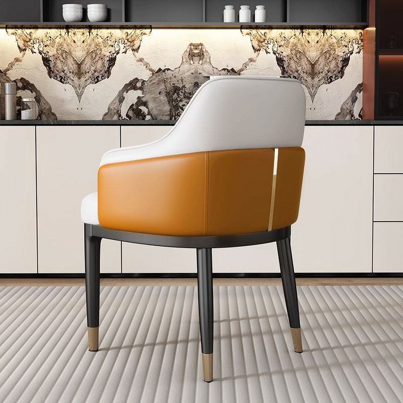 Stylish Modern Sloped Arm Chair for Kitchen & Dining with Low Back and Arms - image 6