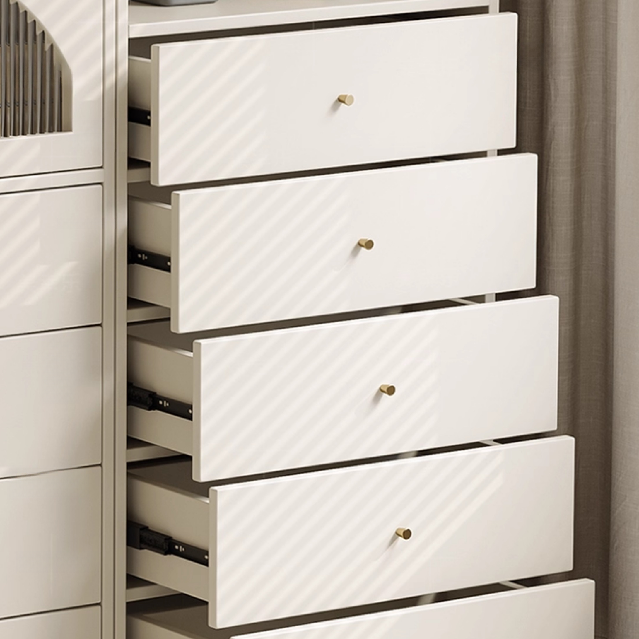 Chalk Casual Composite Wood Combo Dresser with Shelves, 6/3/5 Drawers, Hutch, Vertical - image 3