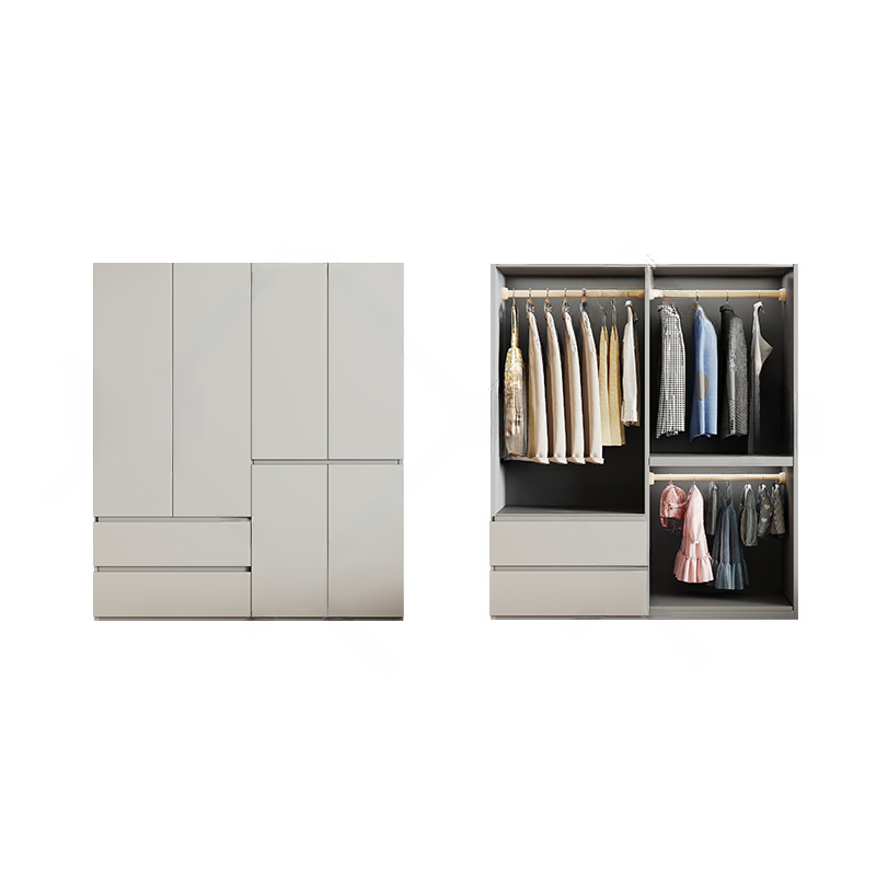 Cream Trendy Reclaimed Wood Wardrobe Armoire with Soft Close Drawer, Soft Close Door, Interior Shelves, and Clothing Rod - image 42