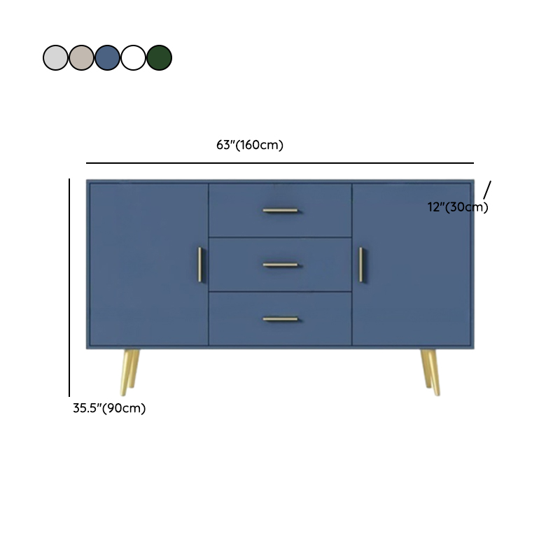 Floor Freestanding Buffet Table with Kitchen Appliance Storage for Living Room in a Glam Style - image 17
