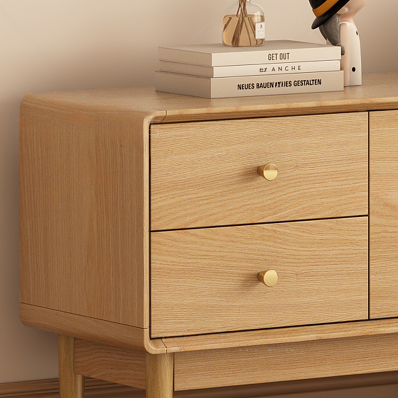 Solid+Engineered Wood TV Stand with 4 Drawers, 2 Cabinets, Cable Management, and Variable Shelf - image 9