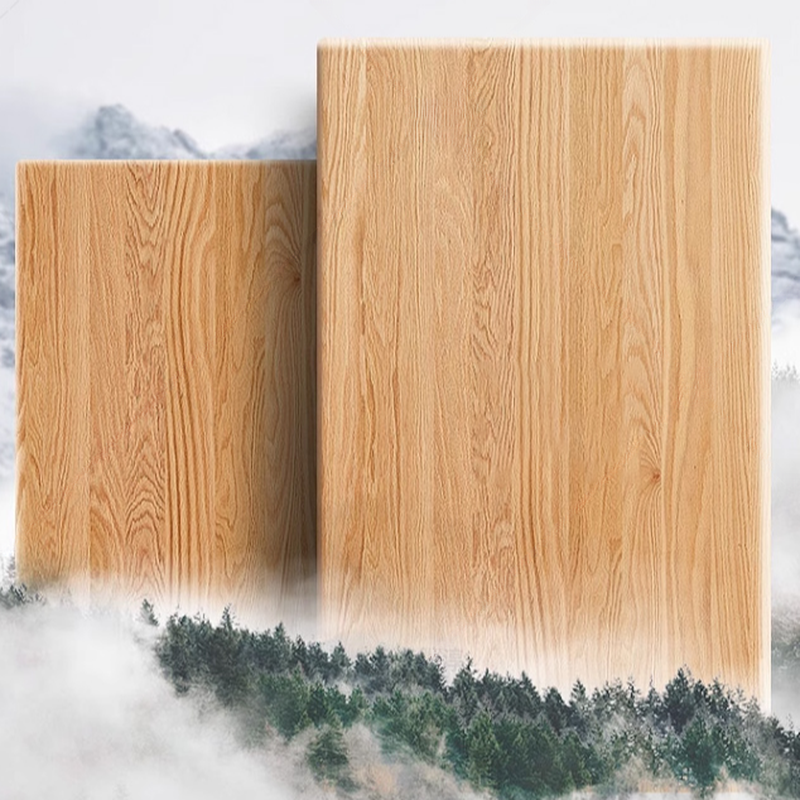 Wood Grain Minimalist Natural Wood Wardrobe Closet with Interior Shelves and Clothing Rod - image 3