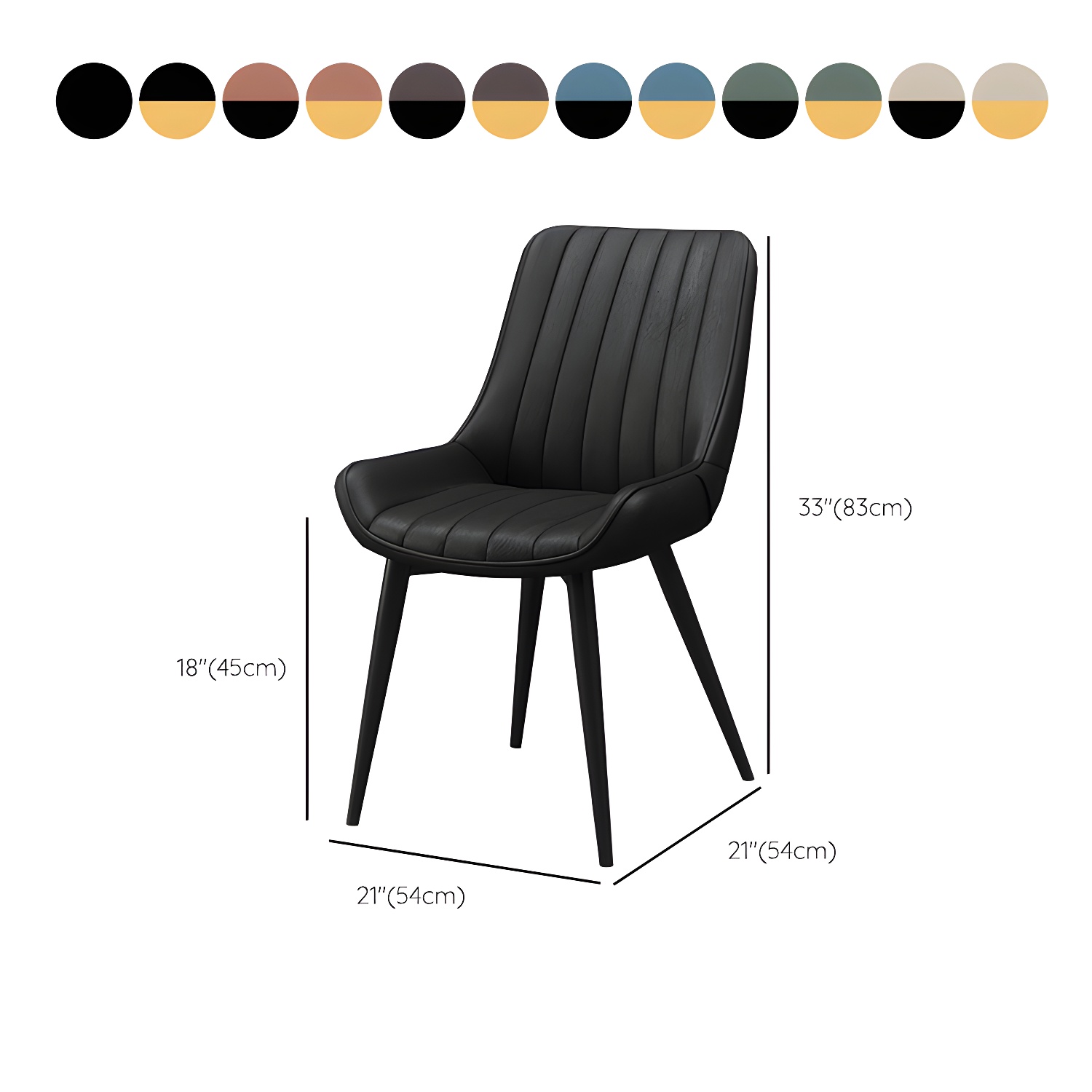 Metal Frame Dining Side Chair Faux Leather Upholstered Side Chair - image 16