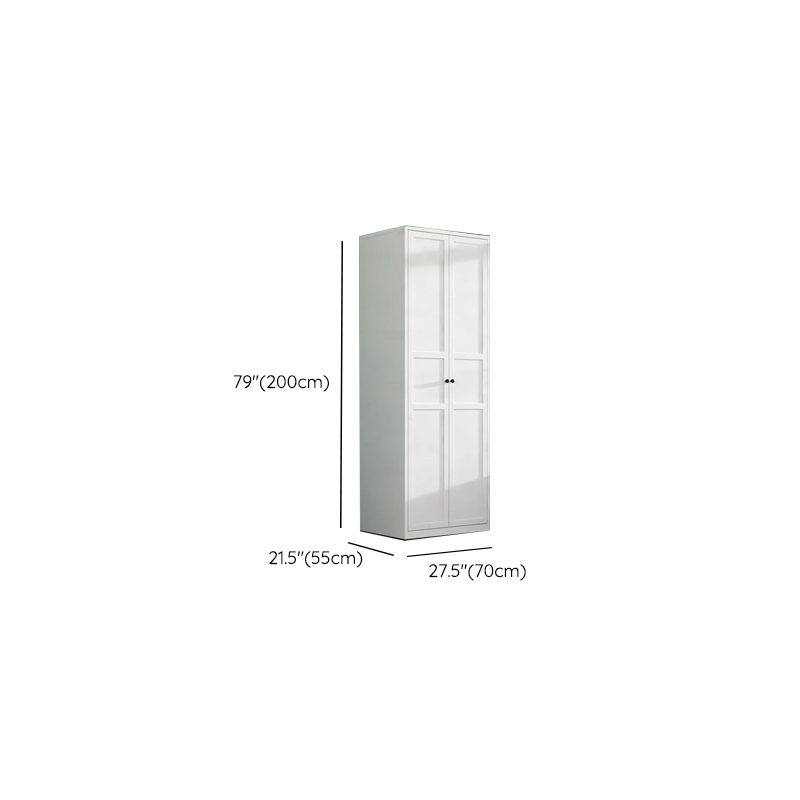 White Minimalist Steel Independent Wardrobe Closet with Interior Shelves and Clothing Rod - image 8