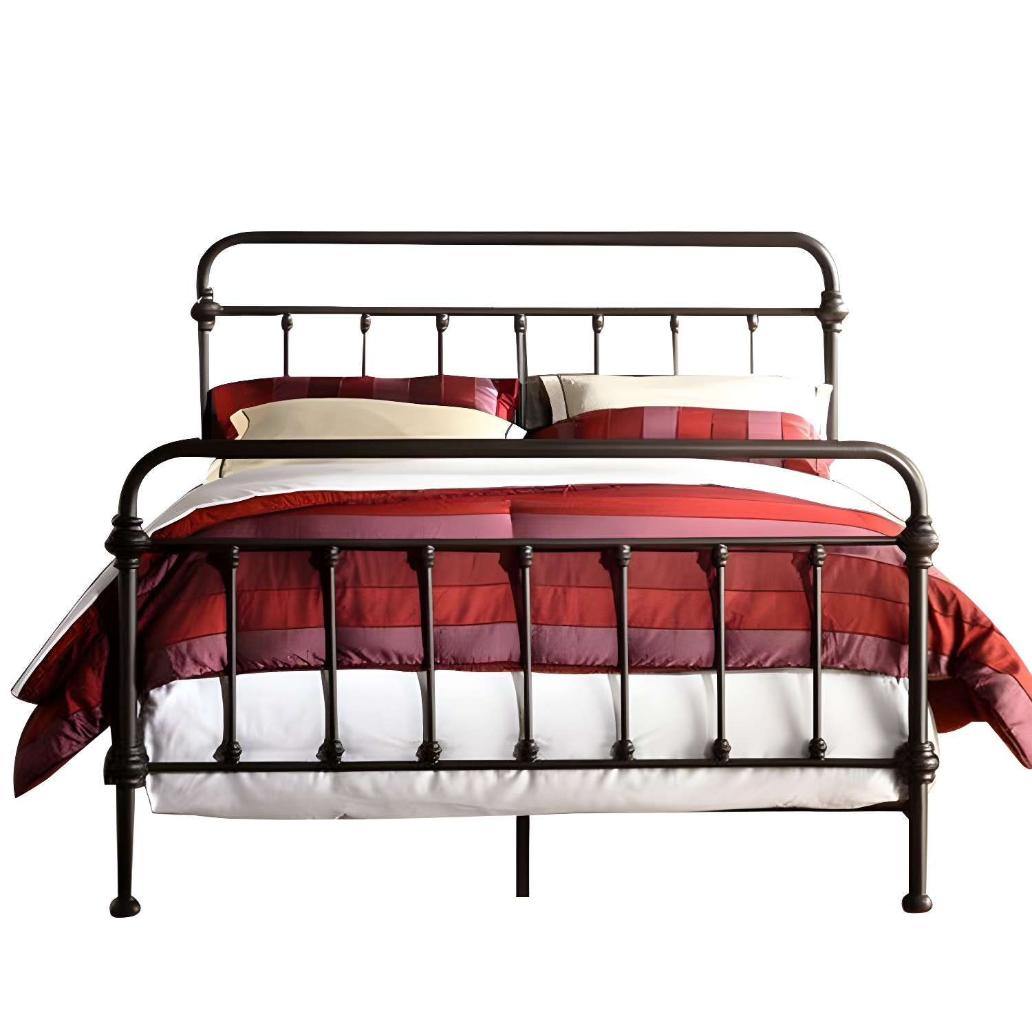 Industrial 45.27" High Bed Iron Bed with Rectangular Headboard - image 5