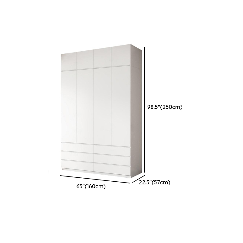 White Contemporary Alloy Cabinet Armoire with 3/6/9 Drawers, Flexible Shelf, and Hanging Rod - image 18