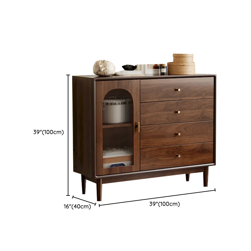 Independent Composite Wood Utility Storage Cabinet with Cabinet, Glass Door, Flexible Shelf, and Cabinet Knobs in Cocoa - image 25