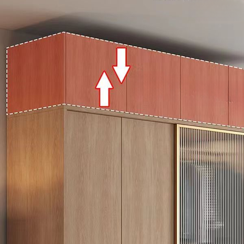 Natural Finish Art Deco Timber Wardrobe Armoire with Soft Close Drawer, Soft Close Door, Interior Shelves, and Clothing Rod - image 6