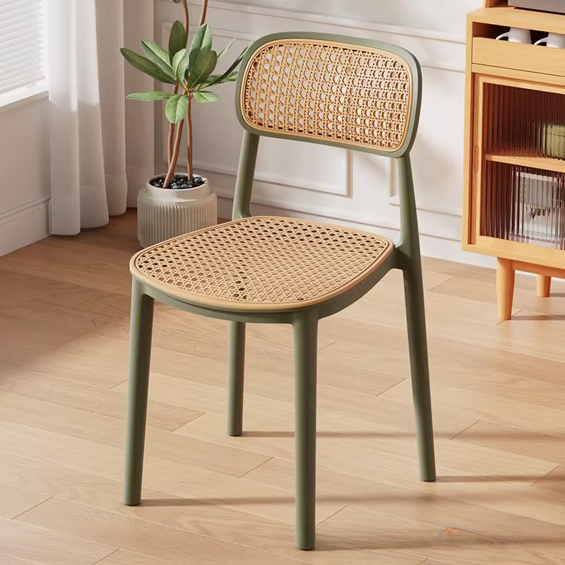 Contemporary Side Chair with Uncovered Back, Cocoa/Sage/Wood Grain Synthetic Legs - image 3