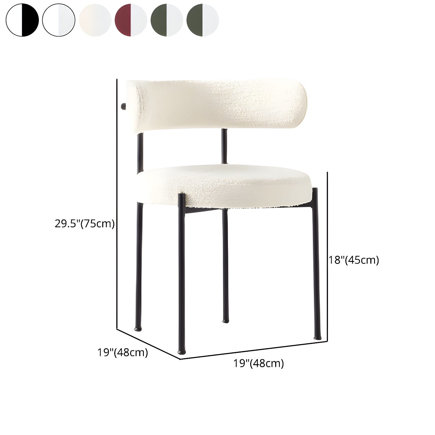 Modern Style Upholstered Side Chair Open Back Dining Chair for Dining Room - image 14