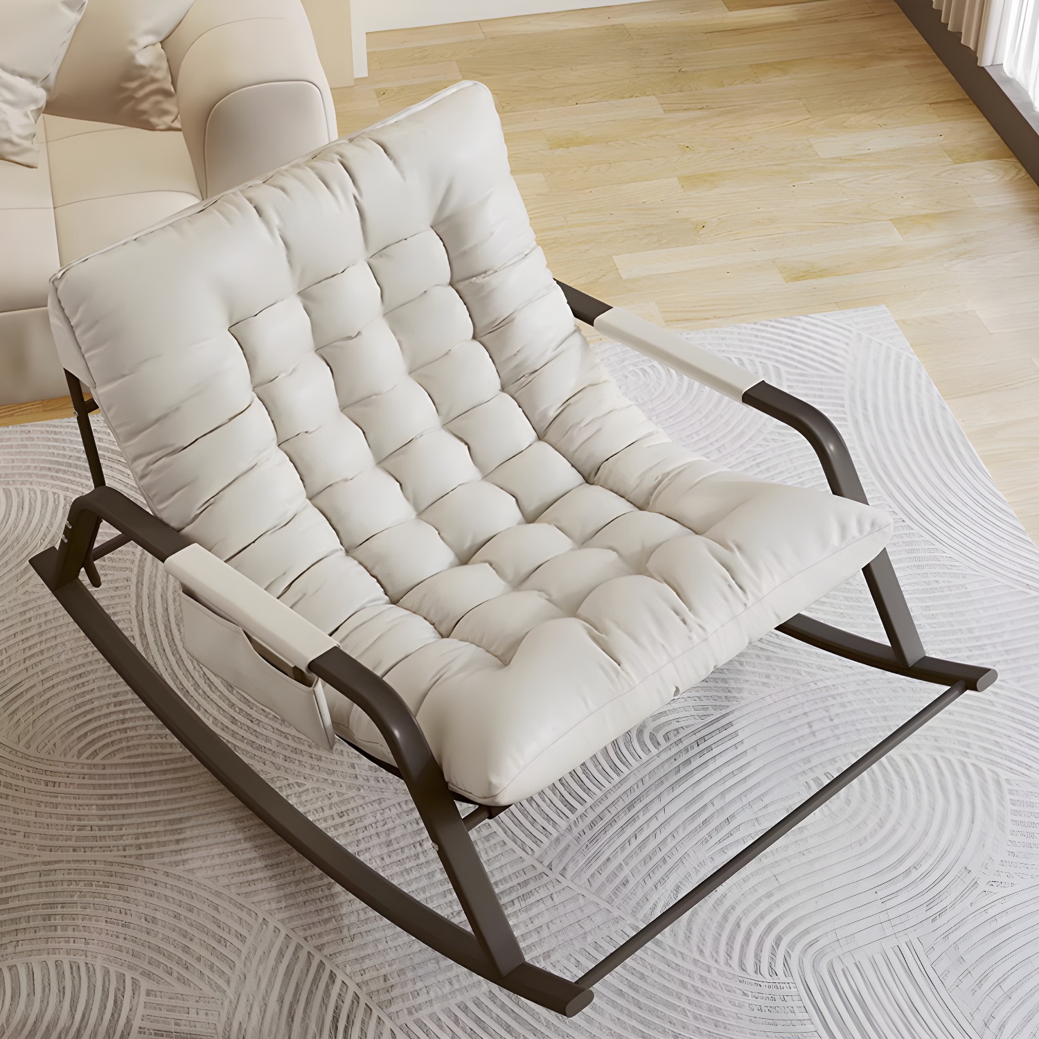 Stylish Tufted Upholstered Rocking Chair - Modern Design for a Comfy Home - image 13