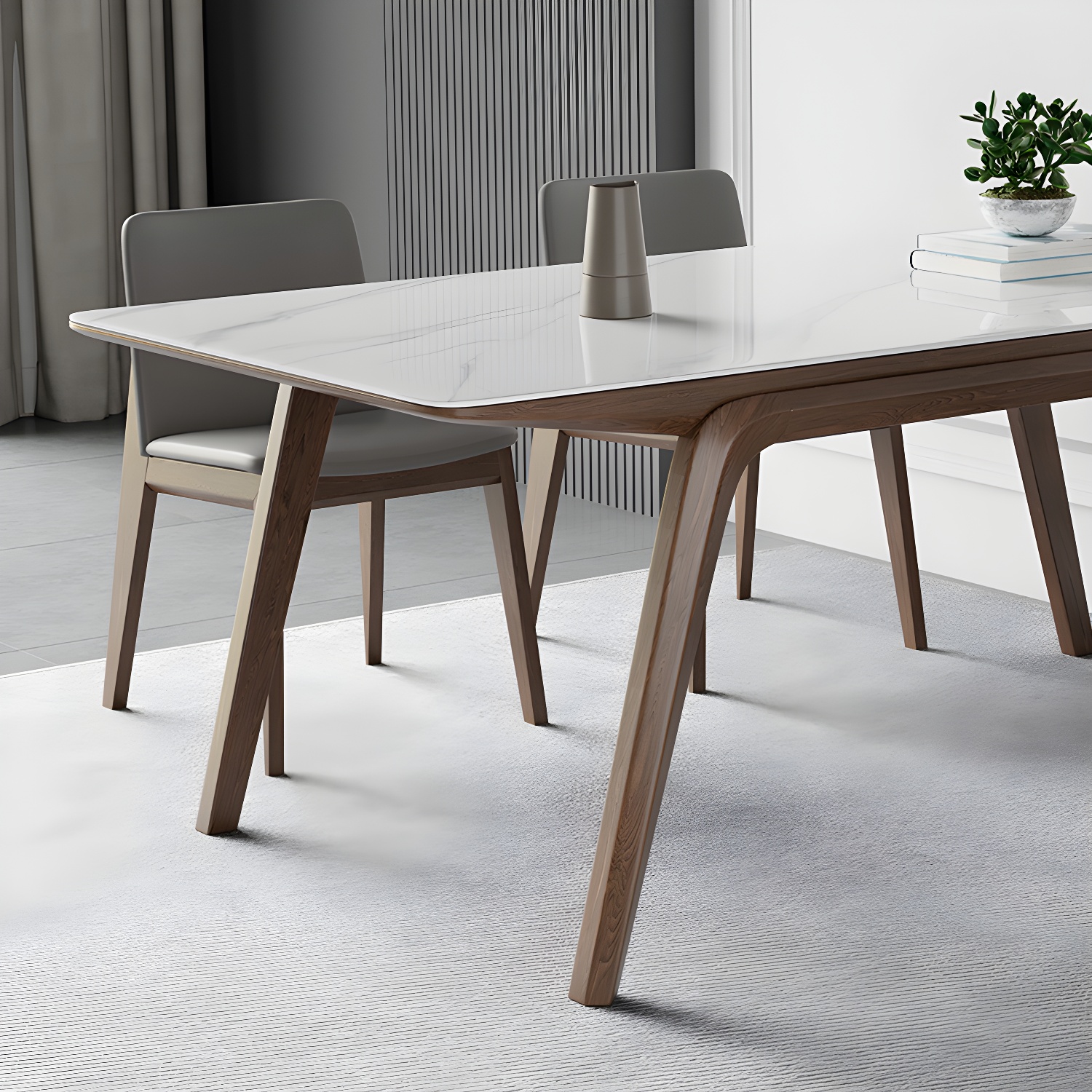 Designer Style Sintered Stone Top Dining Set Rectangle 1/3/4/5/7 Pieces Dining Table Set - image 7