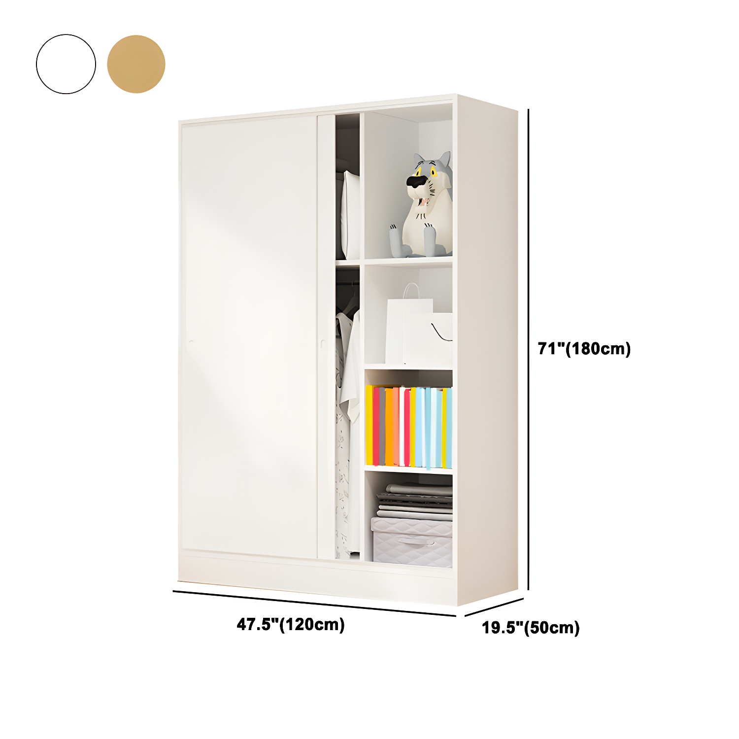 Contemporary Wardrobe Cabinet Sliding Storage Cabinet for Home - image 20