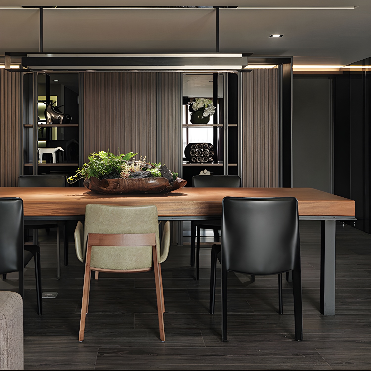 Industrial Rectangle Dining Table Pine Solid Wood Table with 4 Black Metal Legs - image 3