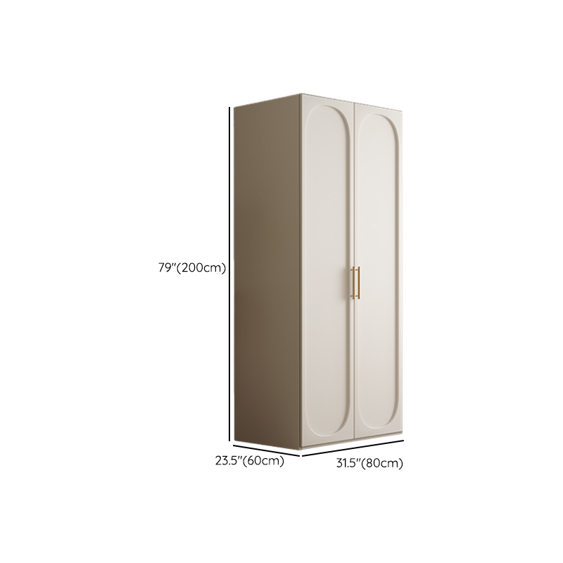 White Minimalist Manufactured Wood Wardrobe Closet with 3-Drawer, Soft Close Door, Interior Shelves, and Clothing Rod - image 17