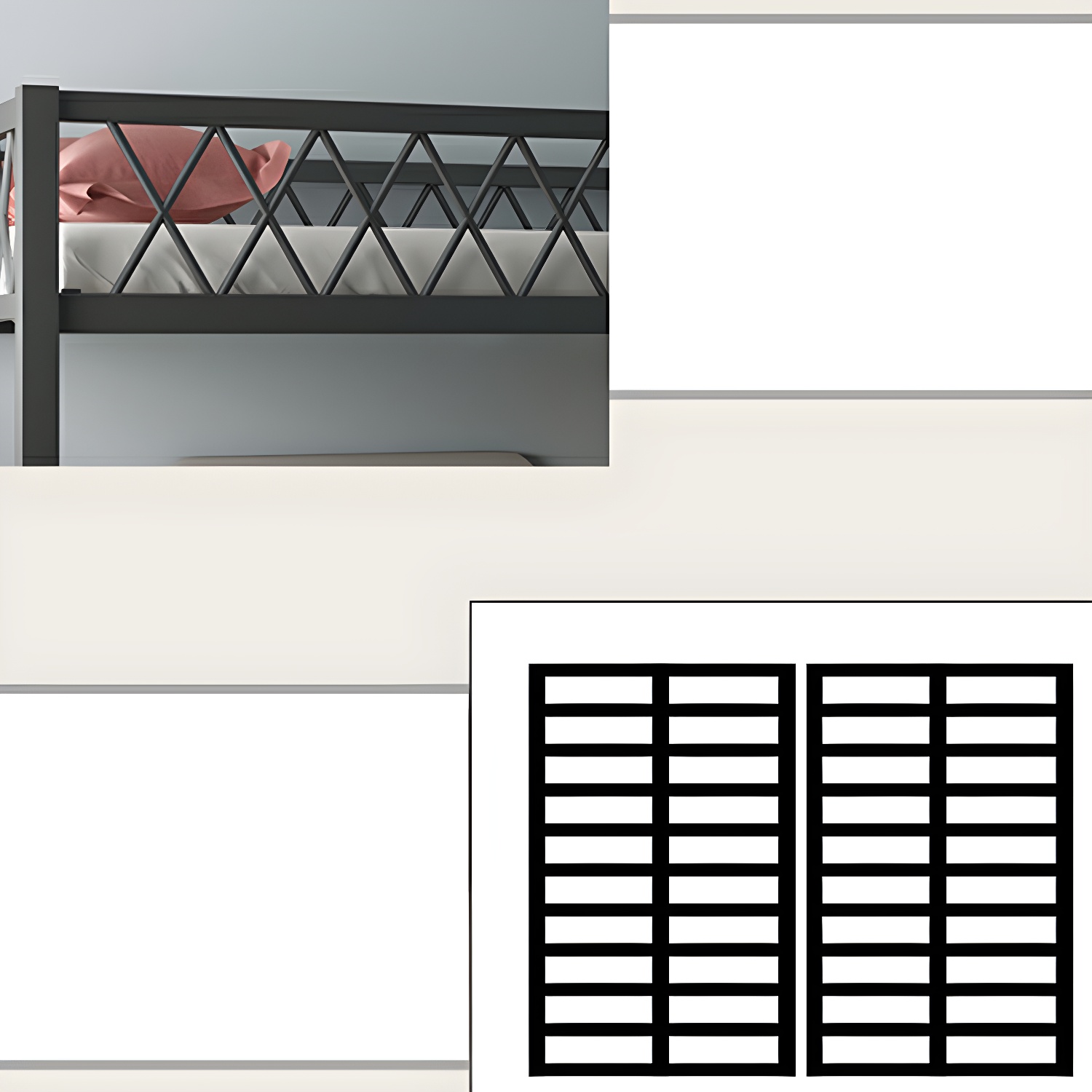 Modern Wood/Metal Bed with Light Wood Tone & Tall Clearance Storage Cabinets - image 9