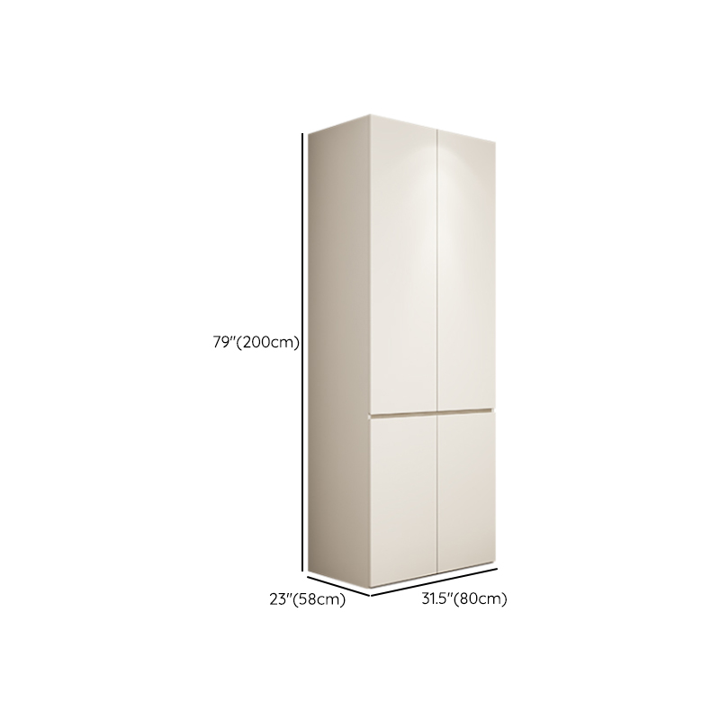 White Minimalist Manufactured Wood Wardrobe Closet with 2 Drawers, Soft Close Door, Interior Shelves, and Clothing Rod - image 13