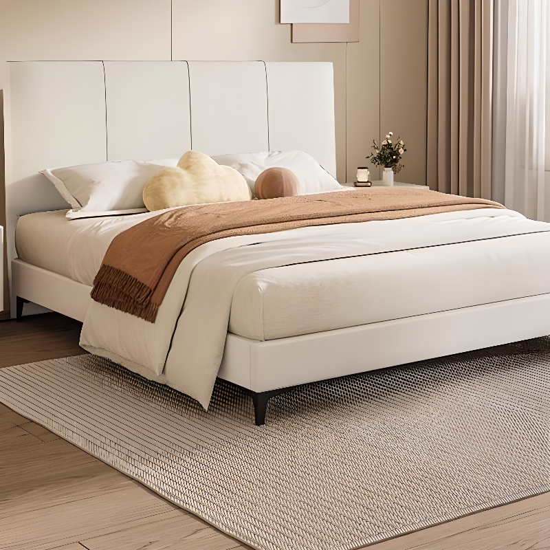 Modish Panel Headboard in Pine Wood with No Distressing, Rectangle Shape for King/Queen/Full Bed, Featuring Sponge Upholstery and Standard Height - image 8