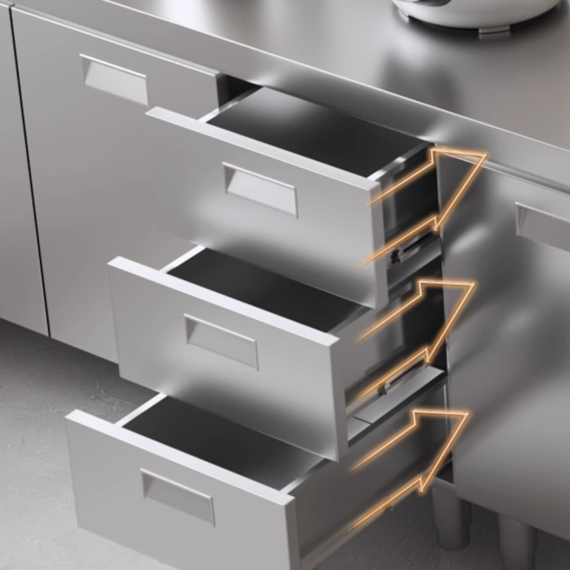 Simple Metallic Alloy Standard/Narrow Buffet Table with 2 Shelves, 4 Doors/3 Doors/2 Doors & Functional Storage Cabinet - image 7