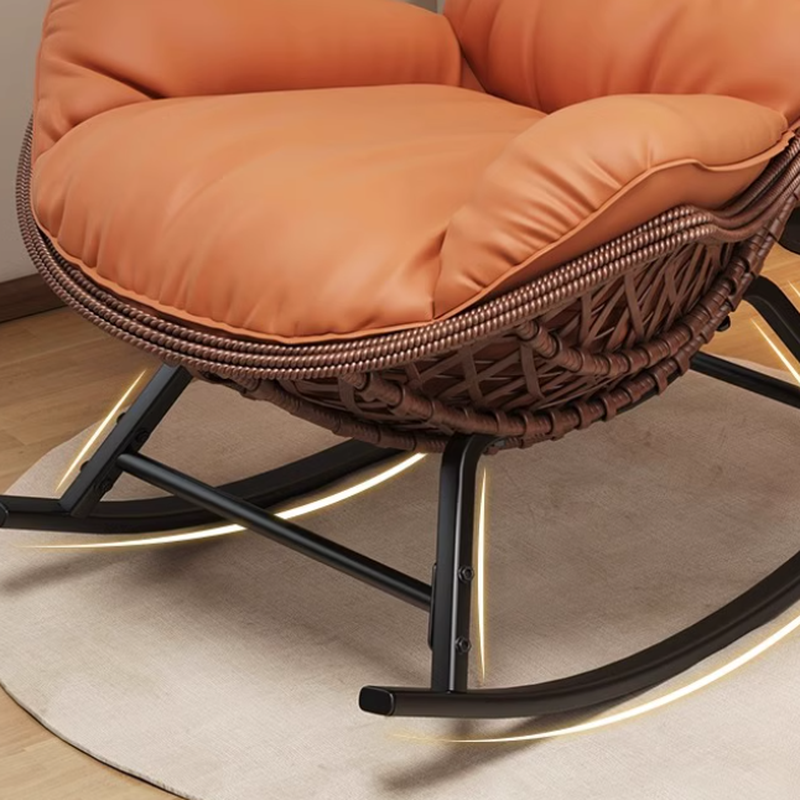 Simple Upholstered Rocking Seat with Scratch-tolerant Padded Design and Ottoman - image 14