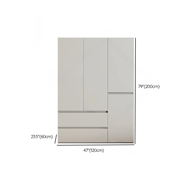 Cream Trendy Reclaimed Wood Wardrobe Armoire with Soft Close Drawer, Soft Close Door, Interior Shelves, and Clothing Rod - image 45