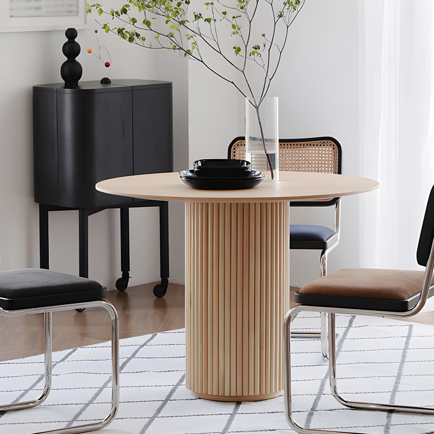 Round Pedestal Casual Table Simplicity Style Dining Room Home Furniture - image 5