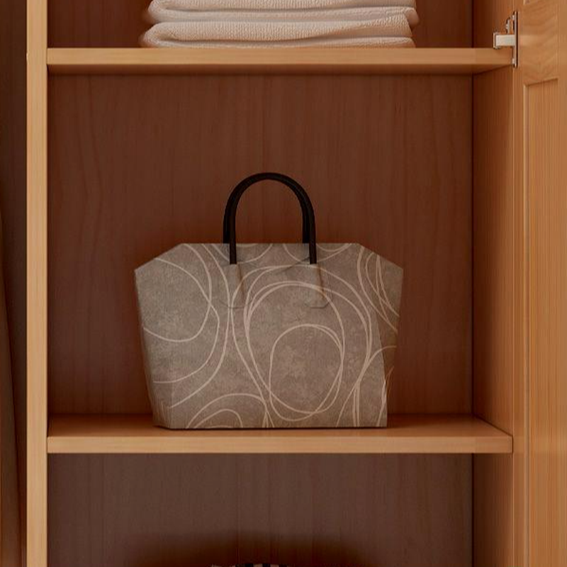 Natural Finish Minimalist Natural Wood Cabinet Armoire with Soft Close Drawer, Soft Close Door, Interior Shelves, and Clothing Rod - image 8