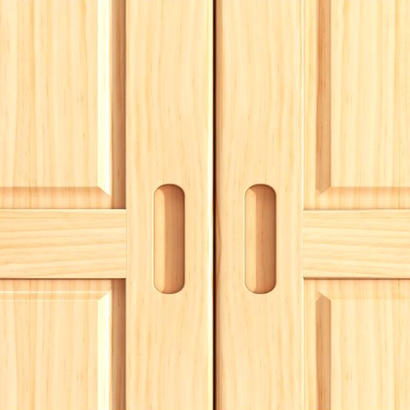 Natural Finish Minimalist Natural Wood Cabinet Armoire with Soft Close Drawer, Soft Close Door, Interior Shelves, and Clothing Rod - image 5