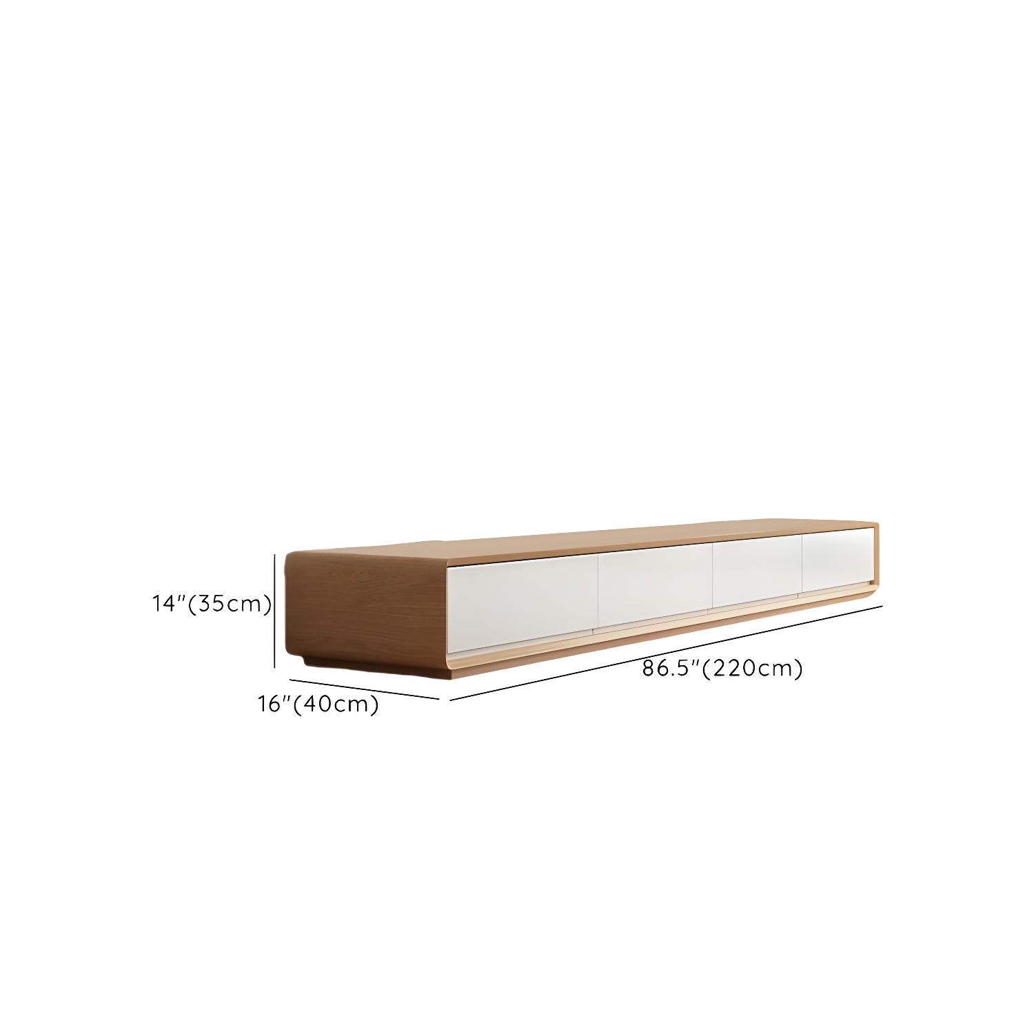 Contemporary Oblong Wood TV Stand in Natural and White with Drawers - image 10