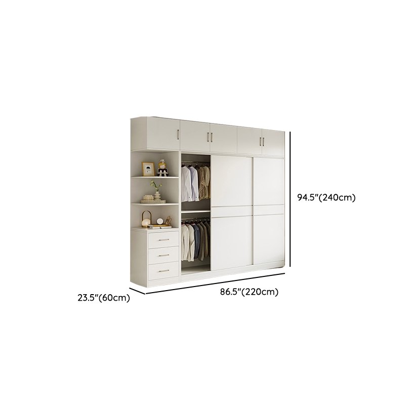White Modish Manufactured Wood Independent Cabinet Armoire with Soft Close Drawer and Door, Interior Shelves - image 21