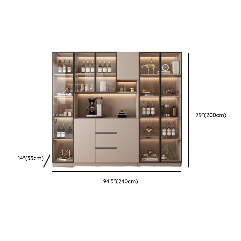Wide/Standard/Narrow Modern Timber 3 Drawers 2 Shelves/3 Shelves/1 Shelf Glass Doors Pantry Hutch Sideboard - image 23