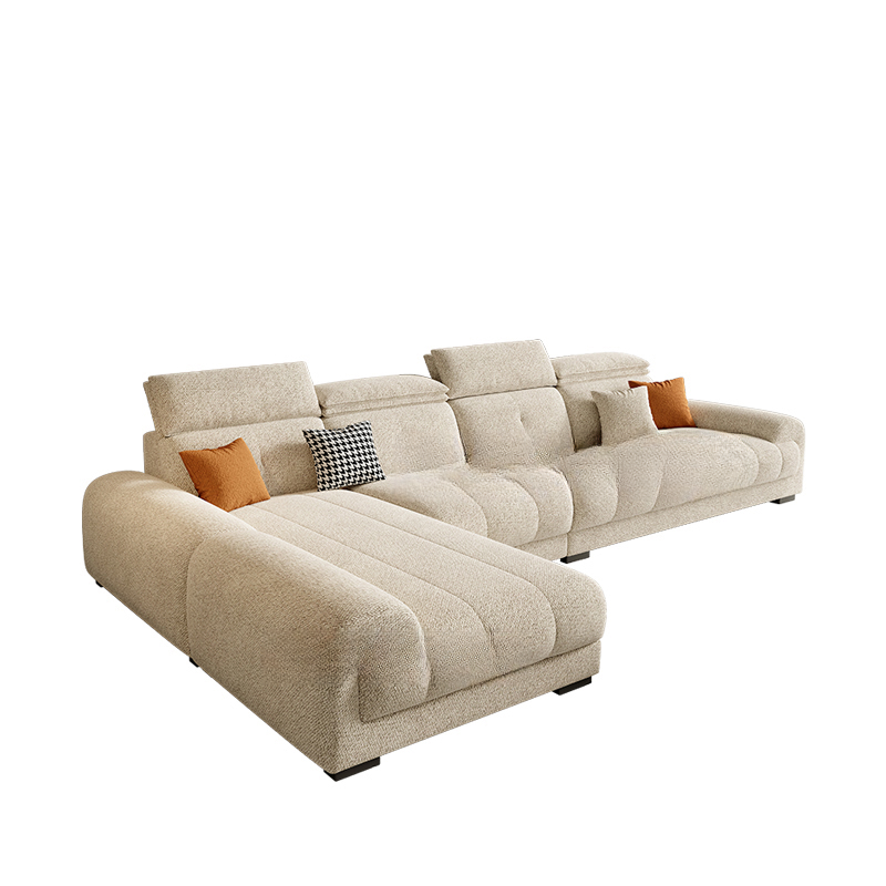 L-Shape Sofa Recliner, Left Orientation with Round Arm