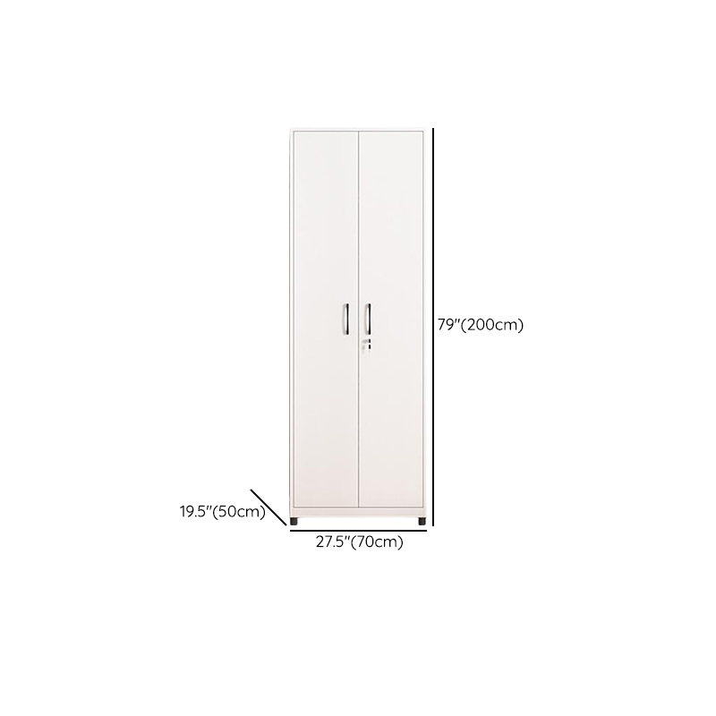White Modish Steel Independent Armoire Cabinet with Adaptable Shelf, Soft Close Door, and Clothing Rod - image 16