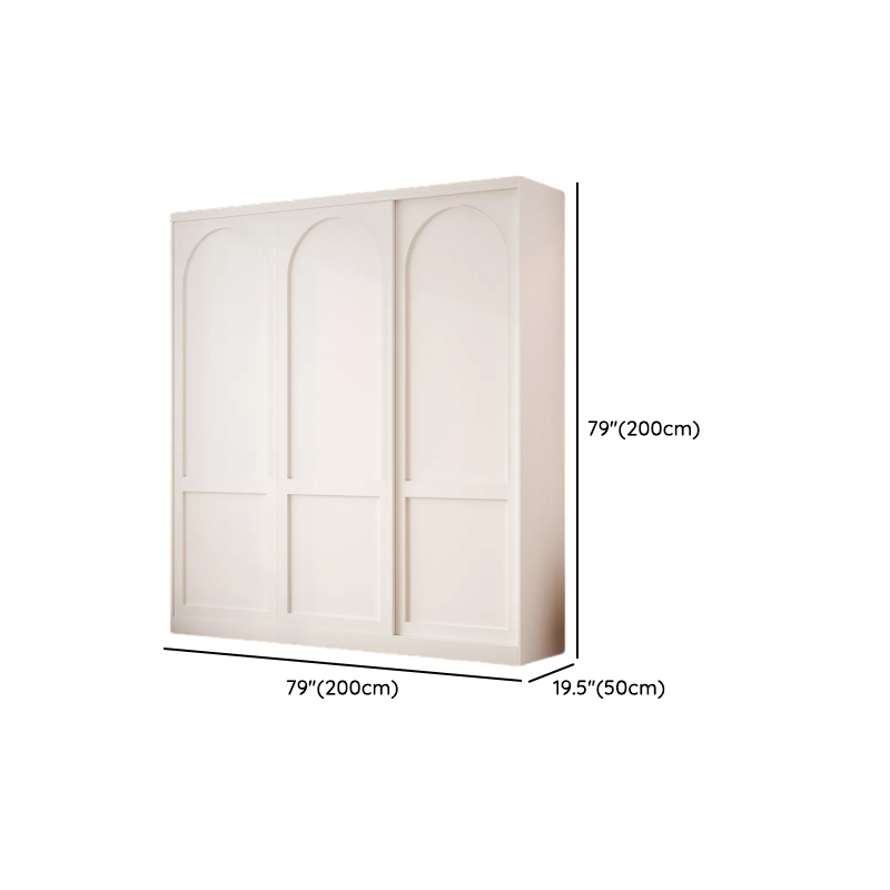 Contemporary White Engineered Wood Cabinet Armoire with Multiple Drawers, Interior Shelves, and Hanging Rod - image 14
