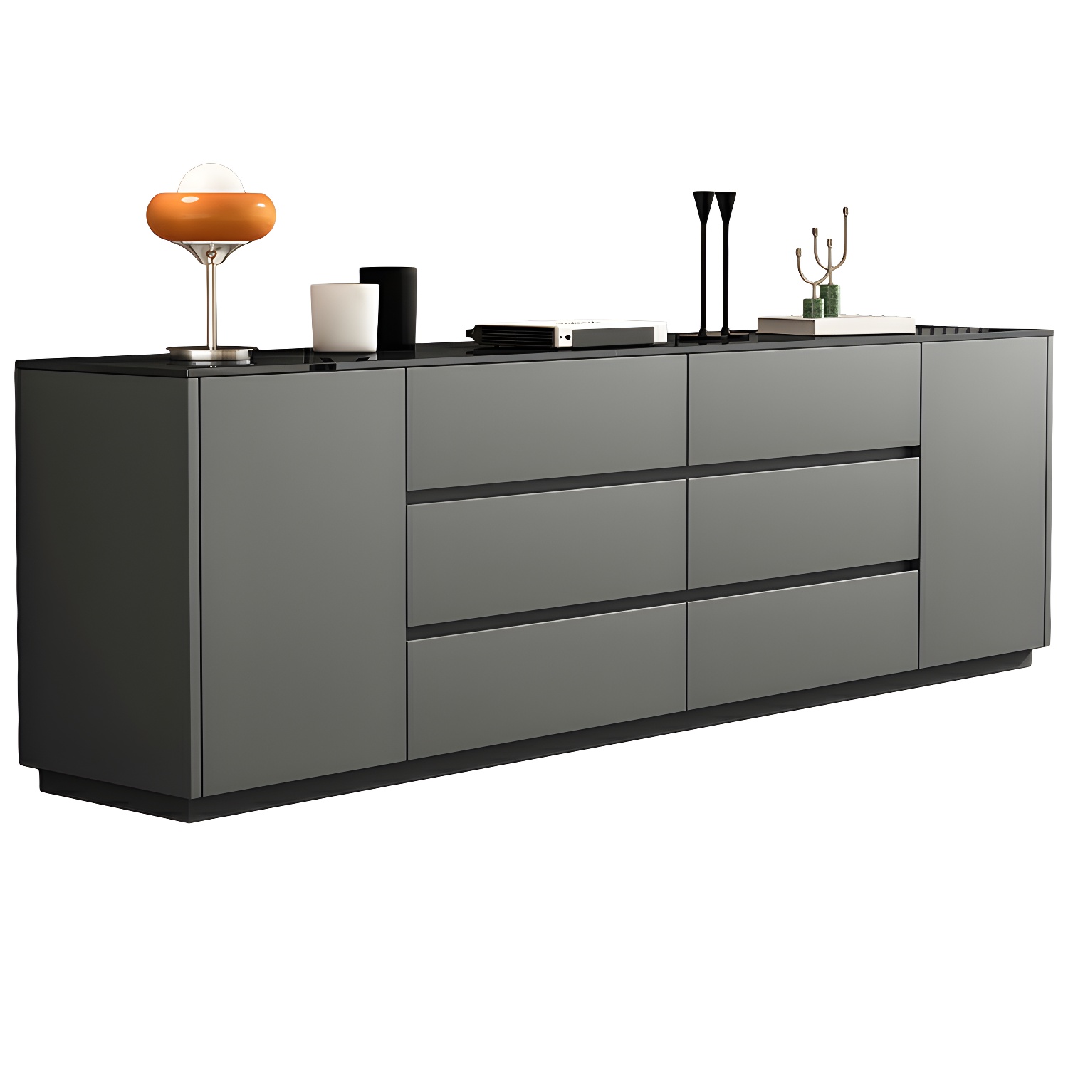 Modern Stone TV Stand with 6 Drawers and 2 Cabinets - Sleek and Stylish Design - image 5