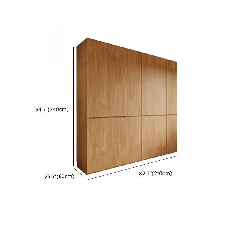Wood Grain Minimalist Laminate Independent Wardrobe Closet with Soft Close Door, Interior Shelves, and Clothing Rod - image 26