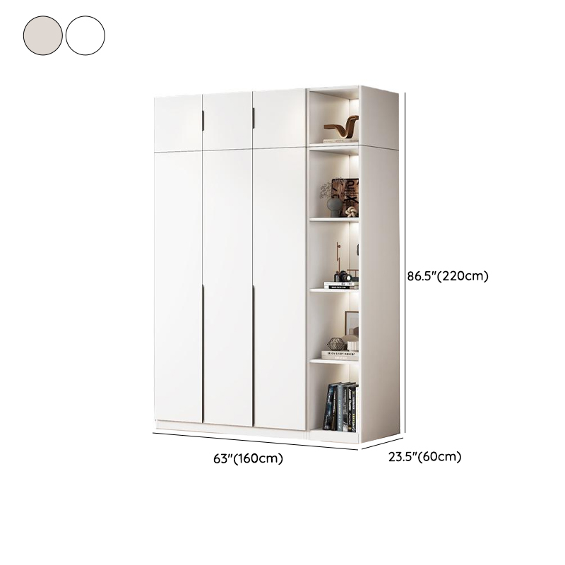 Minimalist Manufactured Wood Independent Wardrobe Closet with Soft Close Door, Interior Shelves, and Clothing Rod - image 16