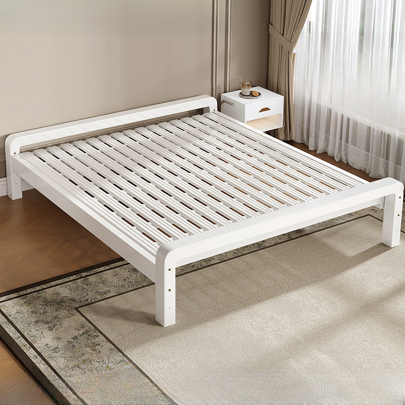 Solid Color Platform Bed with Steel Frame for Living Room
