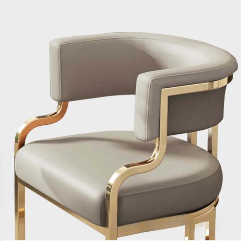 Minimalist Arm Chair with Cushioned Seat, Arms, Metallic Metal Legs, and Low Back - image 20