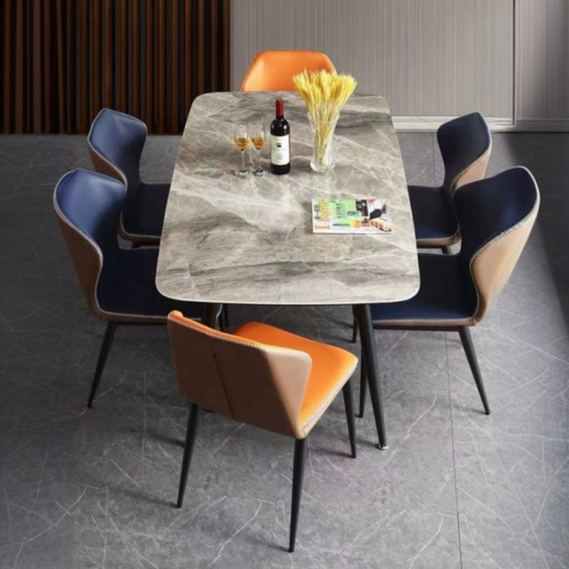 Simplistic Rectangular Slate Stone Dining Table for 4 People/Seats 2/Seats 10, Scratch-proof, Standard Height - image 9