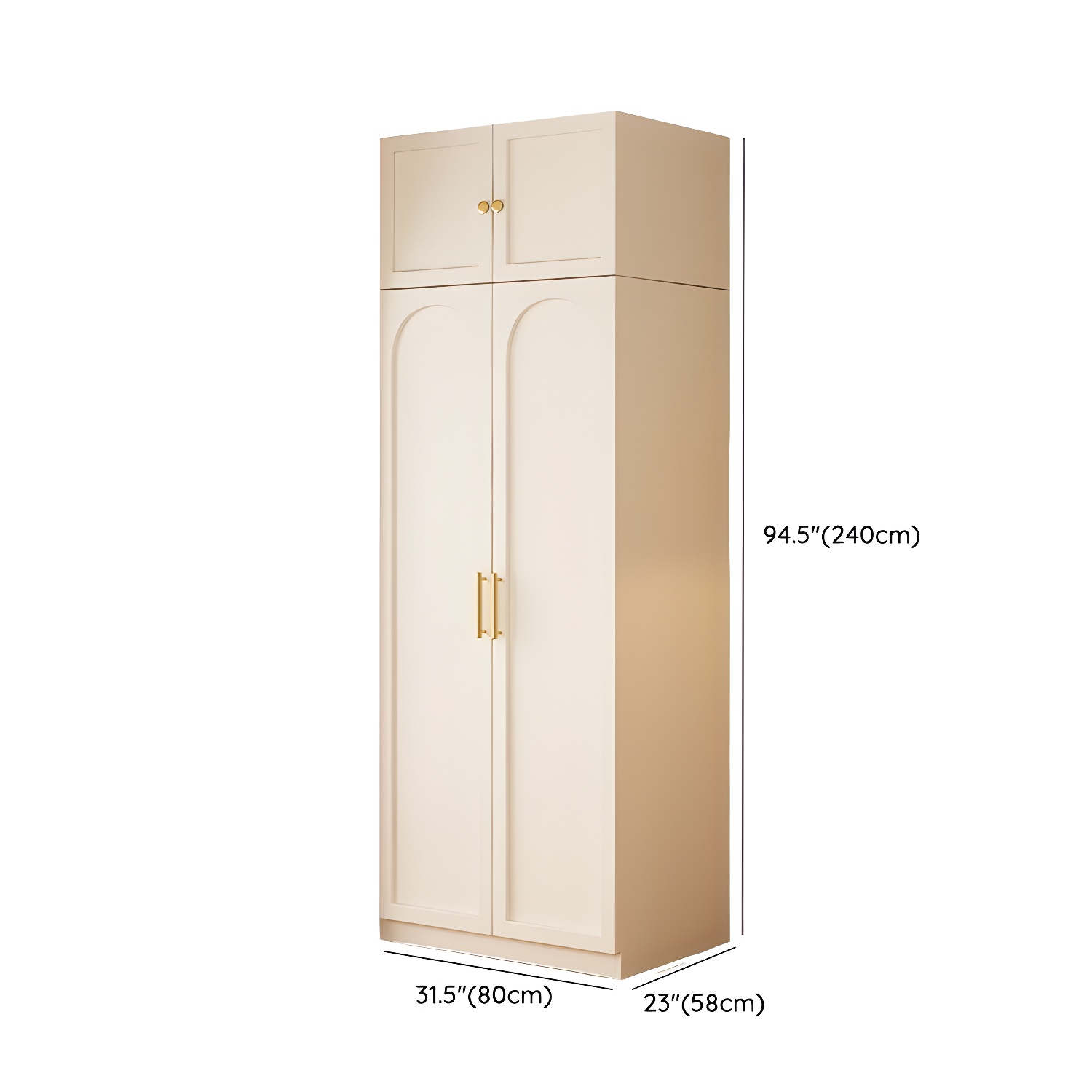 Modern White Wardrobe Armoire with Clothing Rod and Reserve Installation Holes - image 15