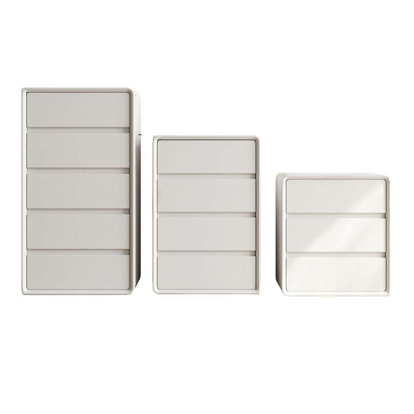 Ivory Contemporary Faux Leather Dresser with 3/4/5 Tiers - image 8