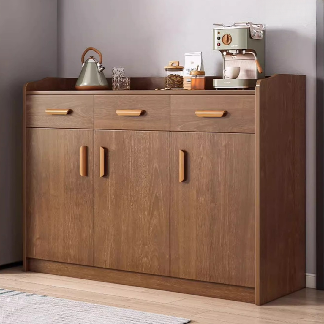 Modish Sideboard/Microwave Shelf Cabinet with Multiple Drawers, Narrow Size, 1 to 3 Shelves, Larder Storage, Timber Countertop, and Various Doors - image 6