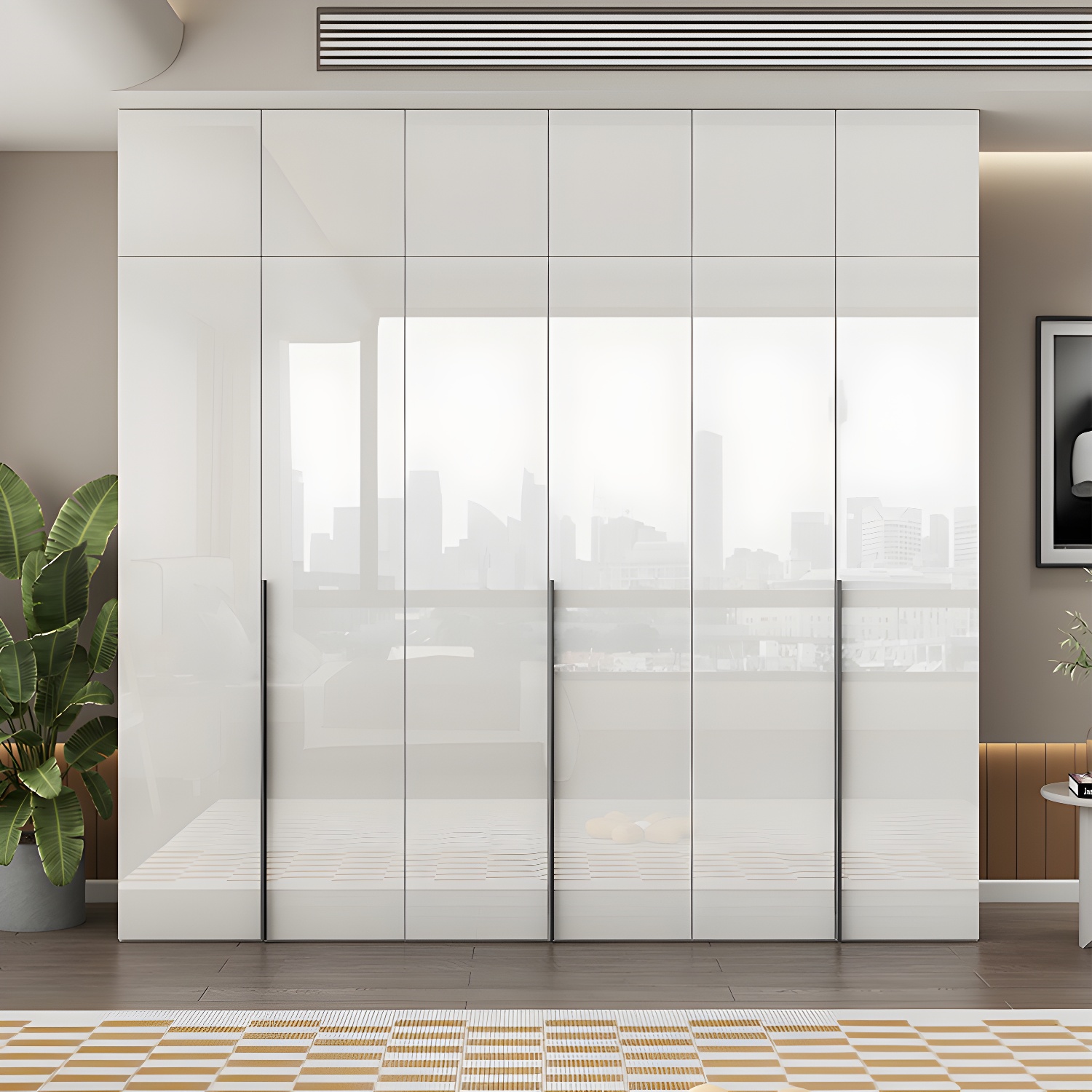 Hinged Wardrobe Armoire with Shelves White Wardrobe Closet for Home